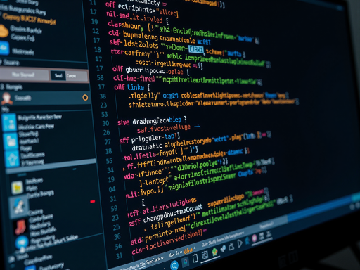 AI代码助手界面，显示编程编辑器和智能提示，深色主题，专业开发风格