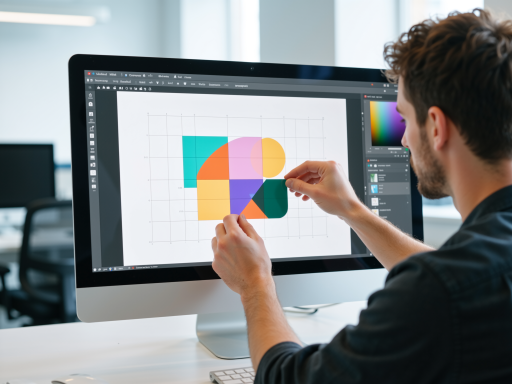 AI图像生成器界面，显示艺术创作过程，多彩背景，创意设计风格